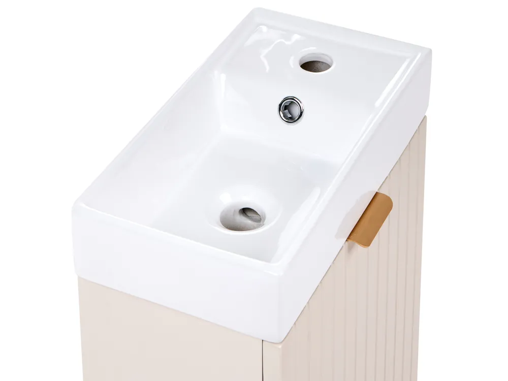 Wall Mounted Vanity Unit with Basin JUNDAIRA 40 cm Beige_1101141