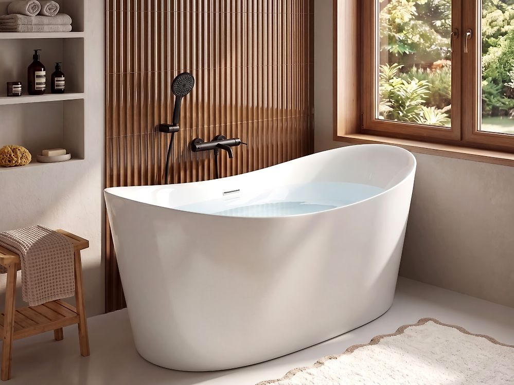 Freistehende Badewanne ADUANA 173 x 80 cm Weiss