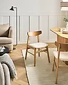 Set of 2 Dining Chairs SMILEY Wood Light Brown/ Off-White