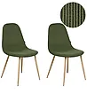 Set of 2 Dining Chairs HILDEN Corduroy Green