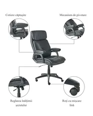 Scaun executiv DIRECTOR Piele ecologică Negru_995351