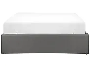 Bett mit Stauraum ohne Kopfteil DINAN Stoff Dunkelgrau 120 x 200 cm_1187447