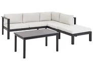 Set di divani angolari da giardino 5 posti MESSINA Metallo Bianco sporco Lato Sinistro_929522