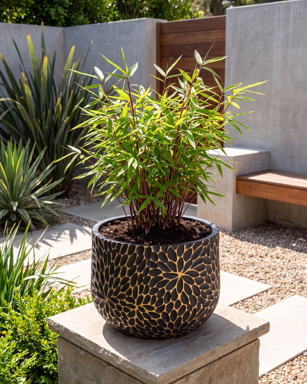 Plant Pot VENTINA 54 cm Black