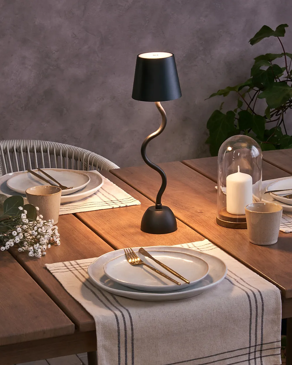 Wireless LED Table Lamp VOUGA with Dimmer Metal Black_1172101