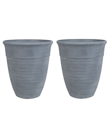 Set of 2 Plant Pots ⌀ 43 cm Grey KATALIMA