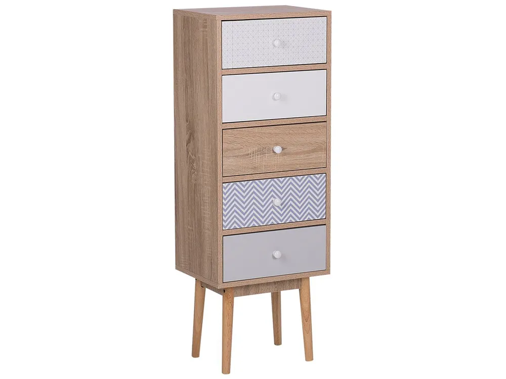 Komoda 5 szuflad FOLEY Kolorowy