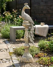 Statuetta da giardino HAARBY Pavone Oro_1072972