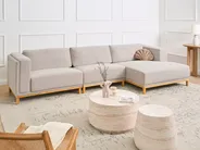Corner Sofa 5 Seater VENG Fabric Light Beige Left Hand_1009676