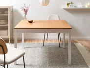 Extending Dining Table HOUSTON Light Brown/ White 120/150 cm 90 cm Pine Wood_1070978