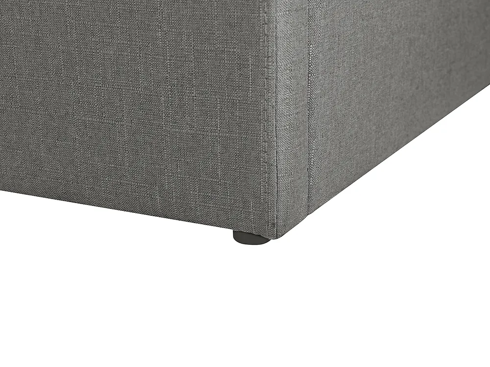 Bett mit Stauraum ohne Kopfteil DINAN Stoff Dunkelgrau 120 x 200 cm_1187450