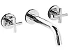Wall Mounted Basin Mixer Tap KAIETEUR Brass Silver