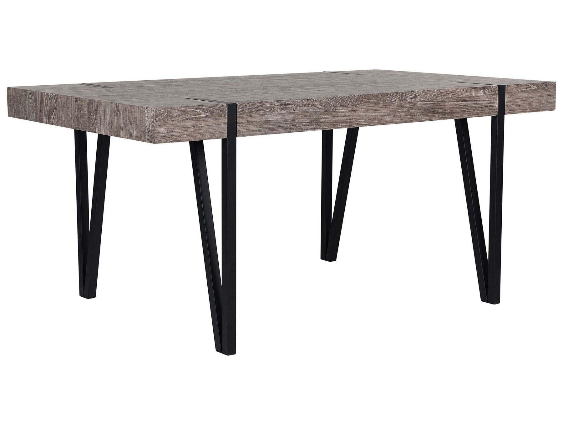 Mesa de comedor madera oscura/negro 180 x 90 cm ADENA_750781