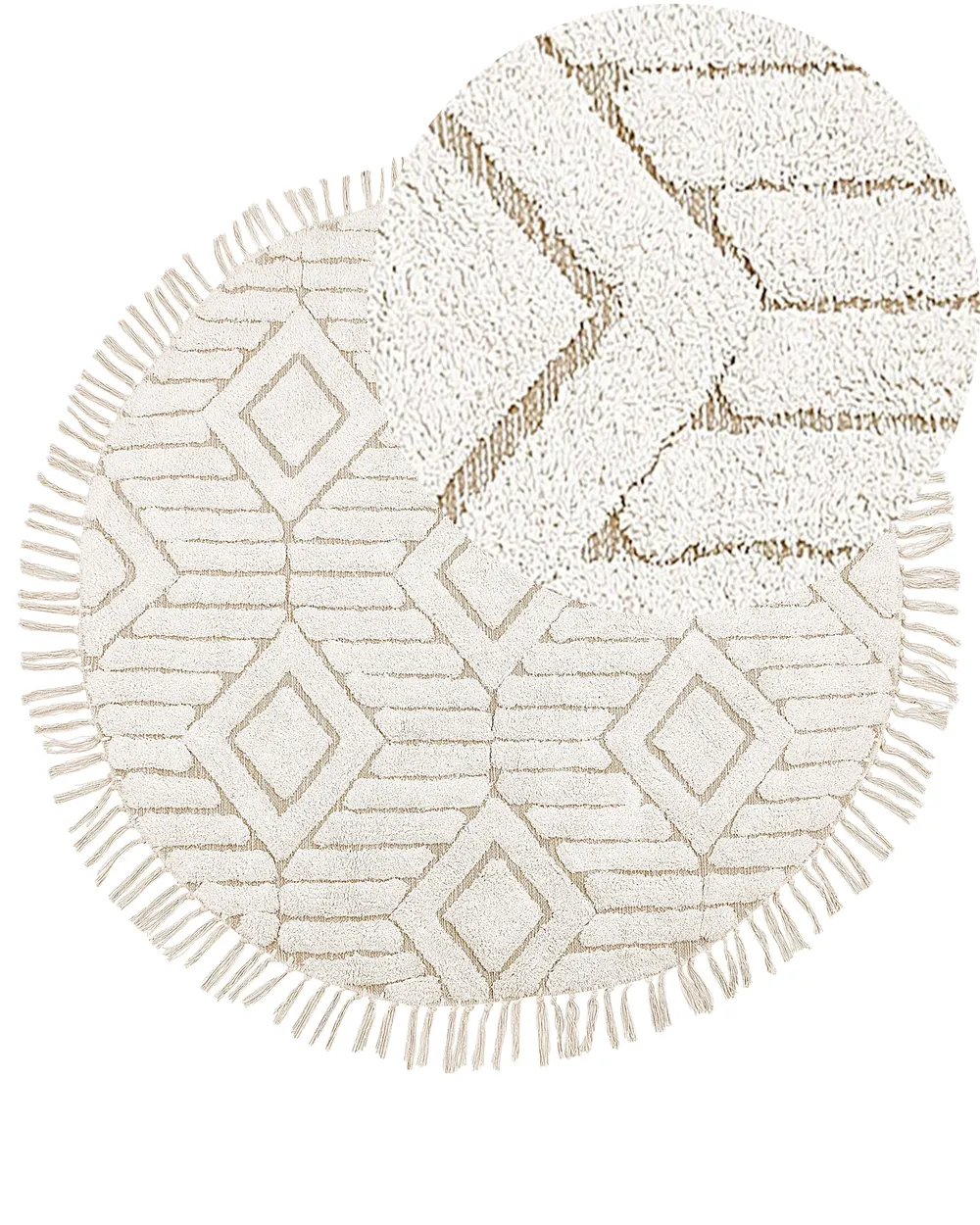 Rug CORUM Beige 140 x 200 cm Cotton | Beliani.co.uk
