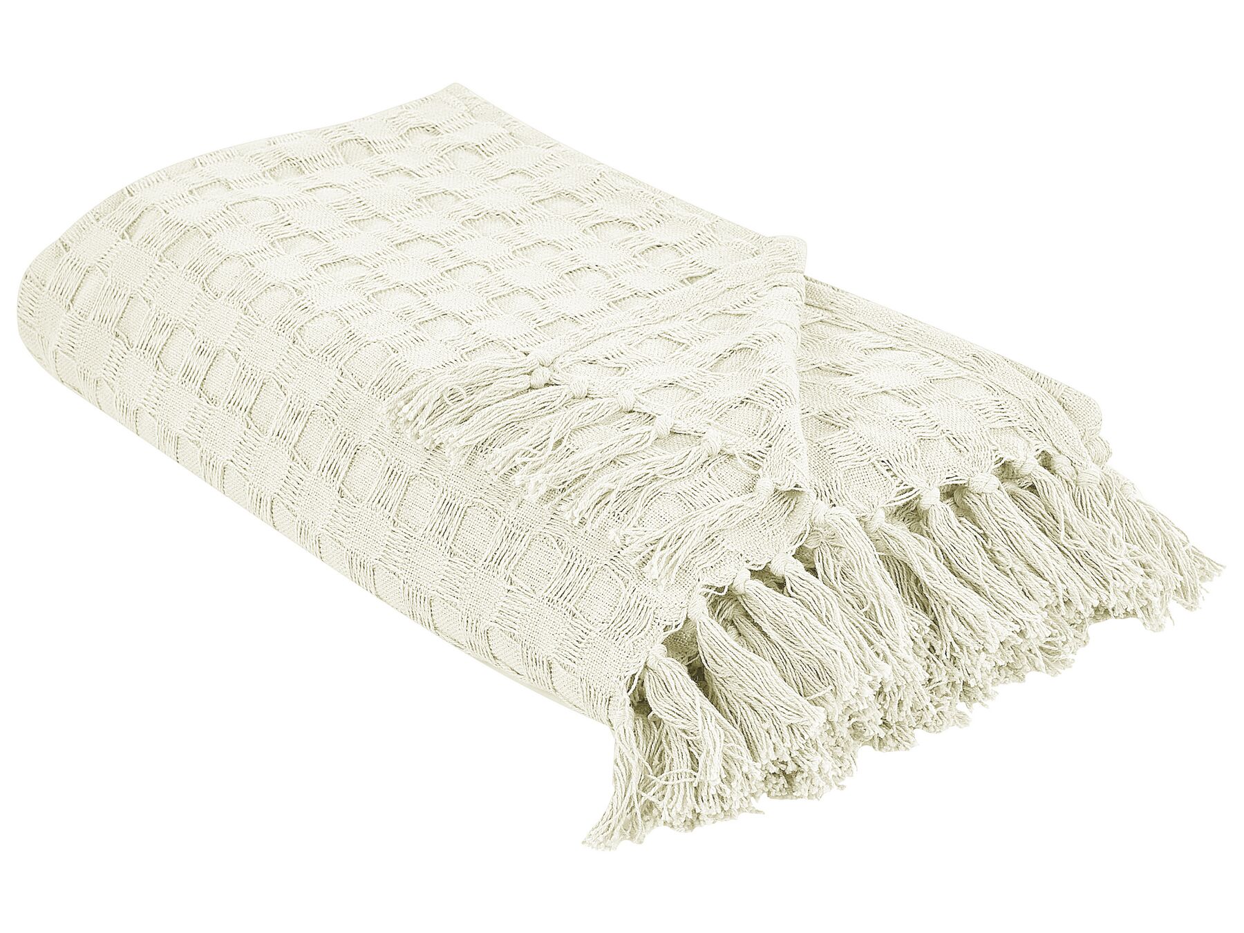Cotton Bedspread 220 x 240 cm White BERE_918065