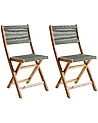 Set of 2 Garden Chairs PROSSEDI Folding Acacia Wood Green