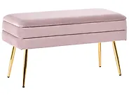 Banco tapizado con almacenaje DURHAM Terciopelo Rosa_1185964