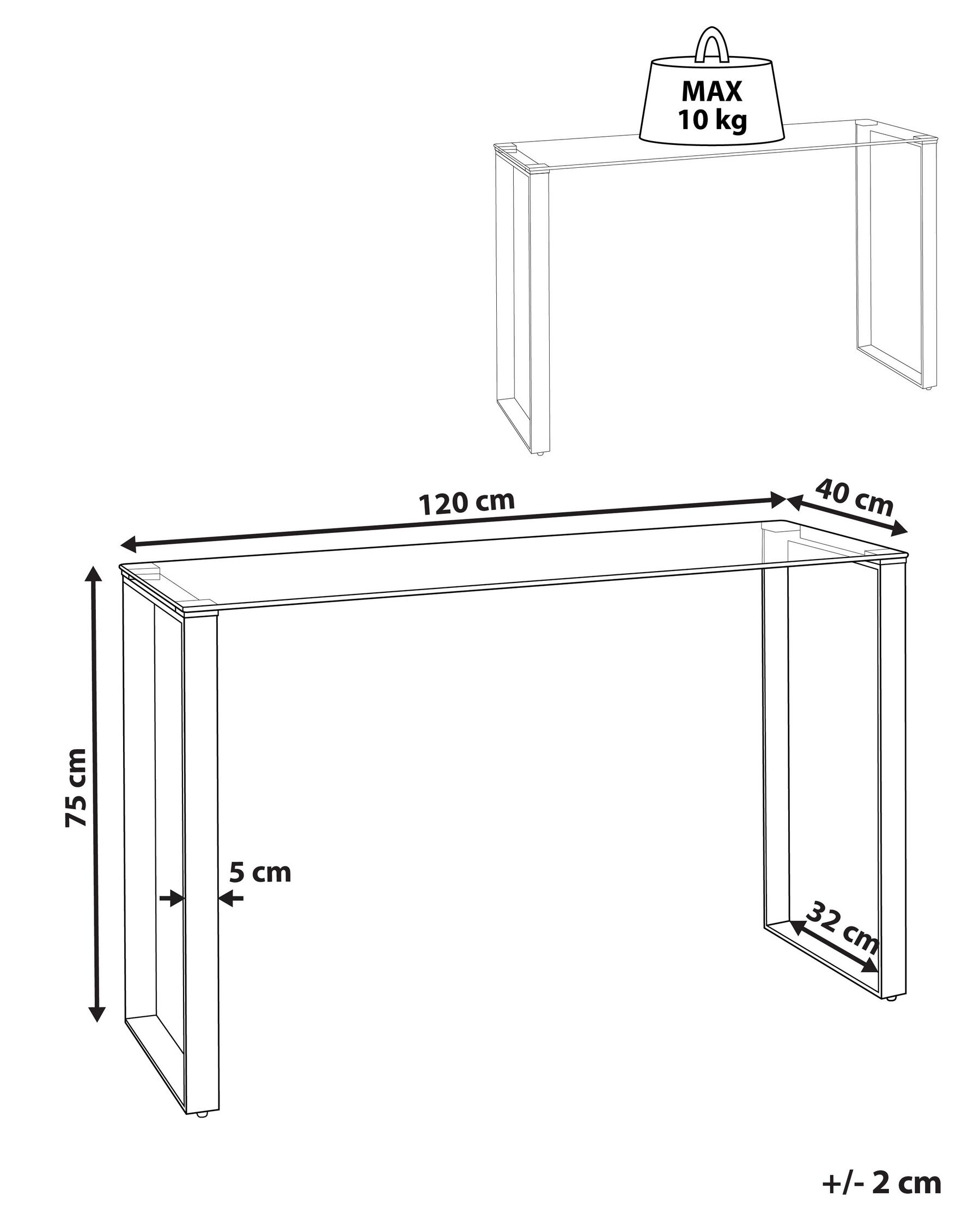 Console Table TILON Tempered Glass Silver_857837