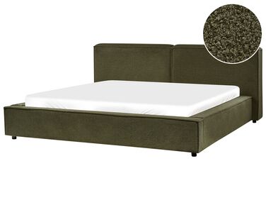 Boucle EU Super King Size Bed Green LINARDS