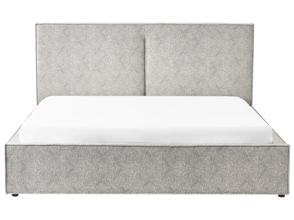 Ottoman Bed MOISSAC Velour Knit Black/ White 180 x 200 cm (EU Super King)_989418