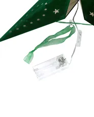 Set of 2 Hanging Decorations LED MOTTI 60 cm Star Emerald Green_835537