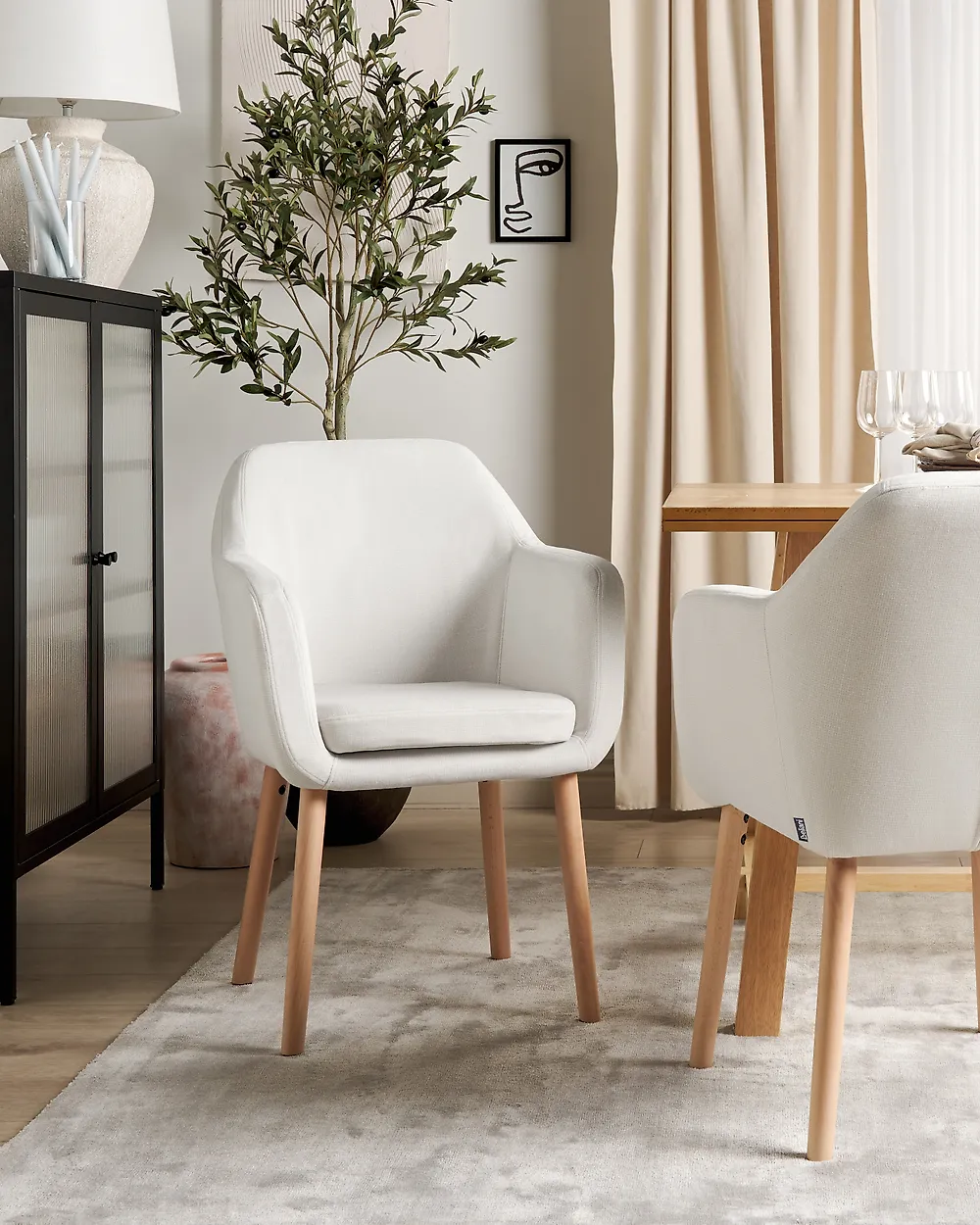 Dining Chair YORKVILLE II Velvet Off-White_1172053