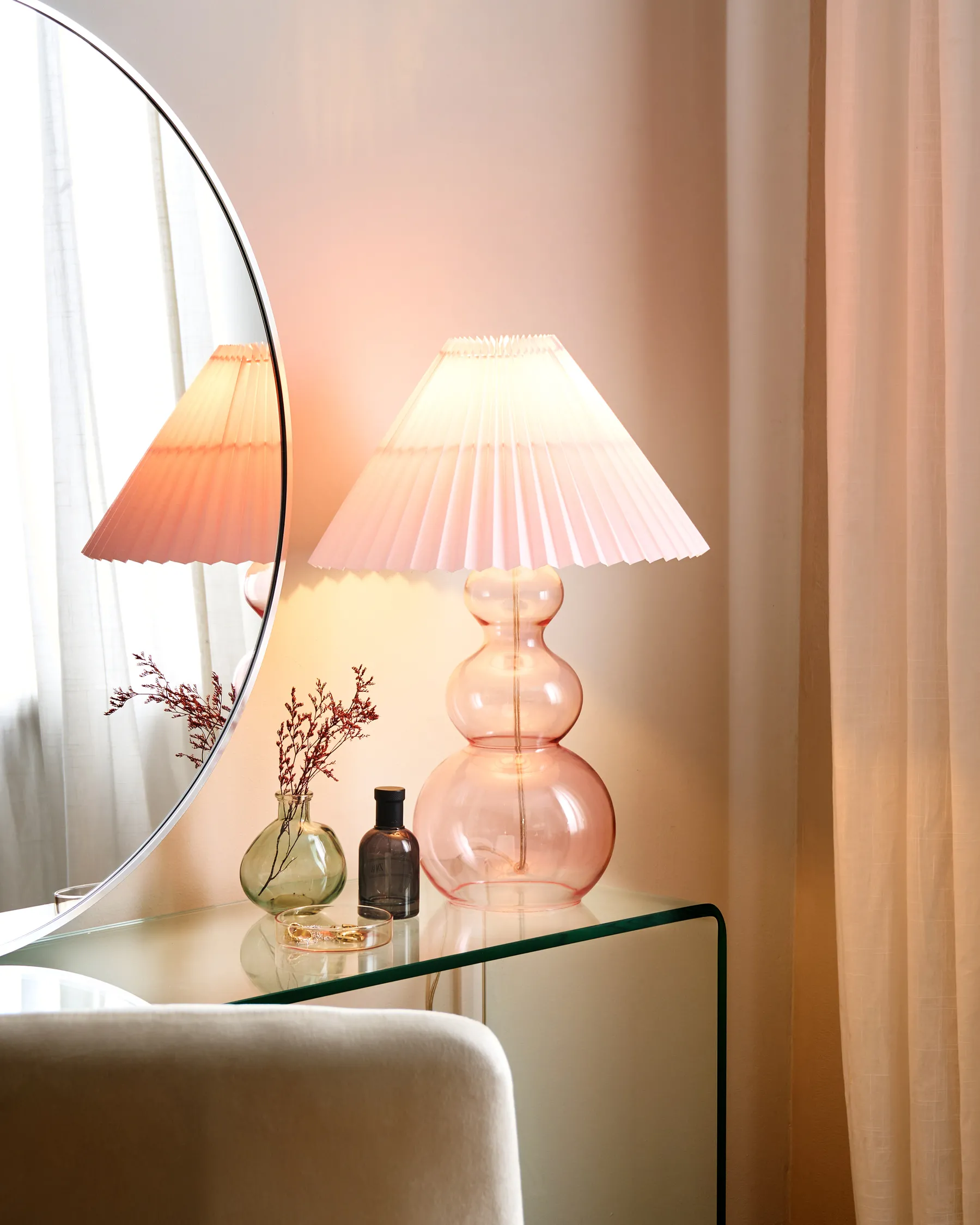 Table Lamp SENGWA Glass Pink_1027438