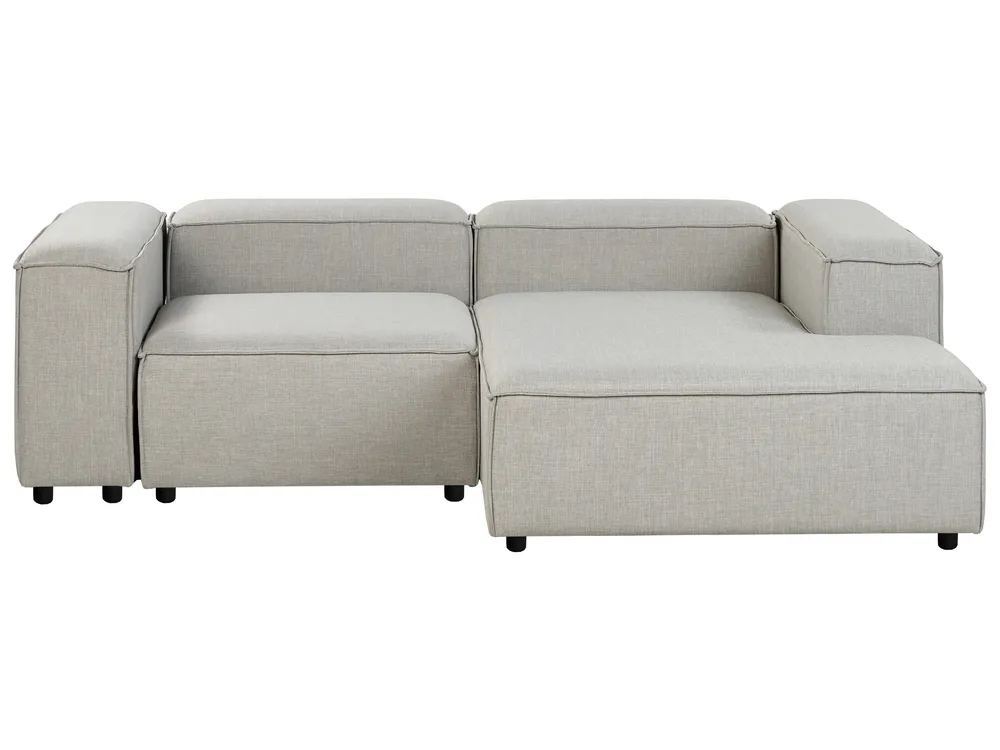 Modular Corner Sofa 2 Seater ARDAL with Ottoman Fabric Light Grey Left Hand_949539