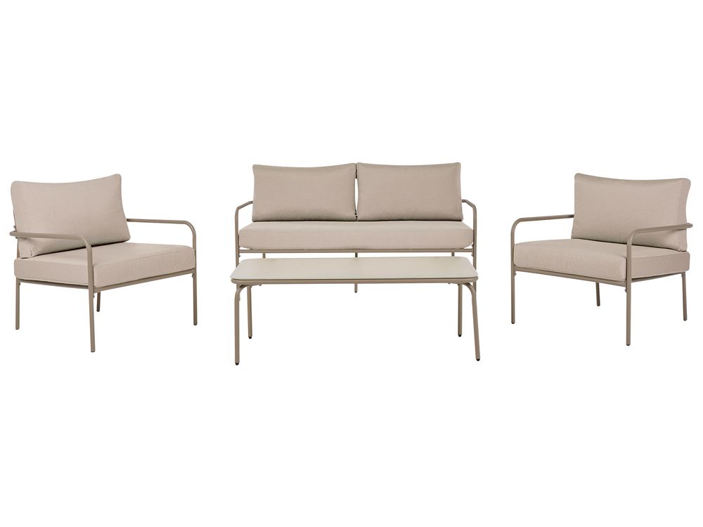 Set da giardino con tavolo 4 posti NESSO Metallo Beige chiaro