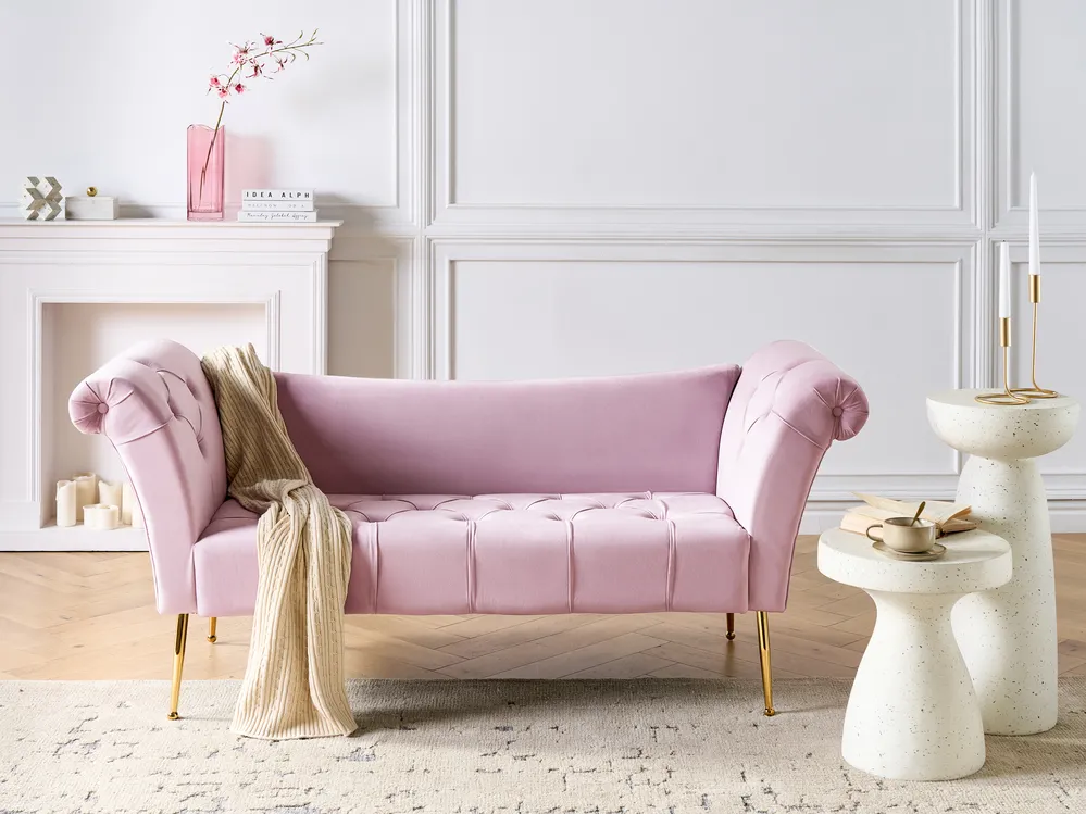 Chaise Longue NANTILLY Velvet Light Violet