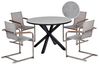 4 Seater Aluminium Garden Dining Set Glass Top Grey MALETTO/COSOLETO_938124