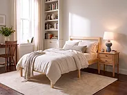 Bed Pine Wood MERCURER 80 x 200 cm (EU Small Single) Light Brown_1156842