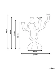Candle Holder FAMOES 41 cm Metal Silver_968304