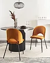 Set of 2 Dining Chairs COVELO Velvet Orange