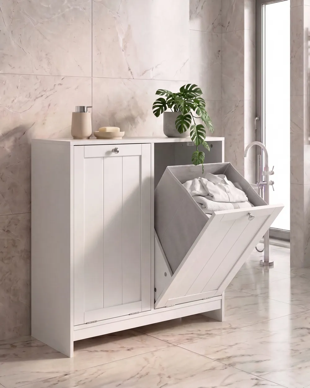 Tilt-Out Laundry Cabinet AYPEL 66 cm White_1135580