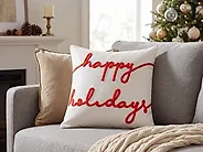 Lot de 2 coussins décoratifs EXACUM 45 x 45 cm Velours Blanc Motif de Noël_1183747