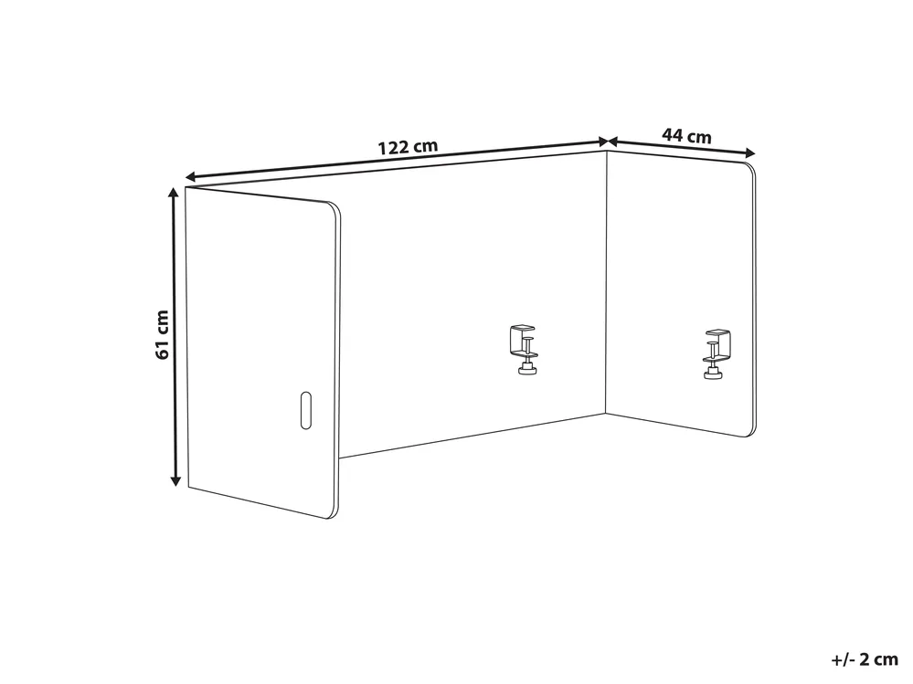 Desk Screen SOLOA 210 x 61 cm Grey_1015497
