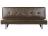 Faux Leather Sofa Bed Brown DERBY Small_923244