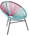 Conjunto de 2 sillas de balcón de ratán azul turquesa/rosa/negro ACAPULCO_718105