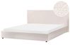 Lit avec sommier Bouclé LAVAUR 180 x 200 cm Blanc cassé