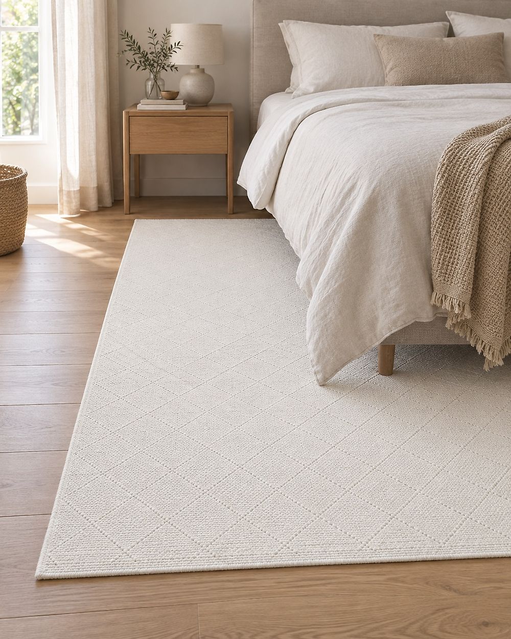 Tappeto ELLEK Bianco 140 x 200 cm Lana