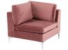 6-Sitzer Ecksofa Samtstoff rosa rechtsseitig EVJA_858883