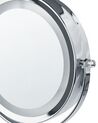 Kosmetické LED zrcadlo ø 26 cm stříbrné/černé SAVOIE_847894