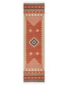Cotton Kilim Runner Rug 80 x 300 cm Orange GAVAR_869193