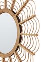 Espejo de pared de madera de bambú natural/beige 60 cm TUMBIT_904565