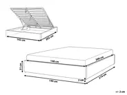 Ottoman Bed without Headboard DINAN Boucle Taupe 140 x 200 cm (EU Double)_995415