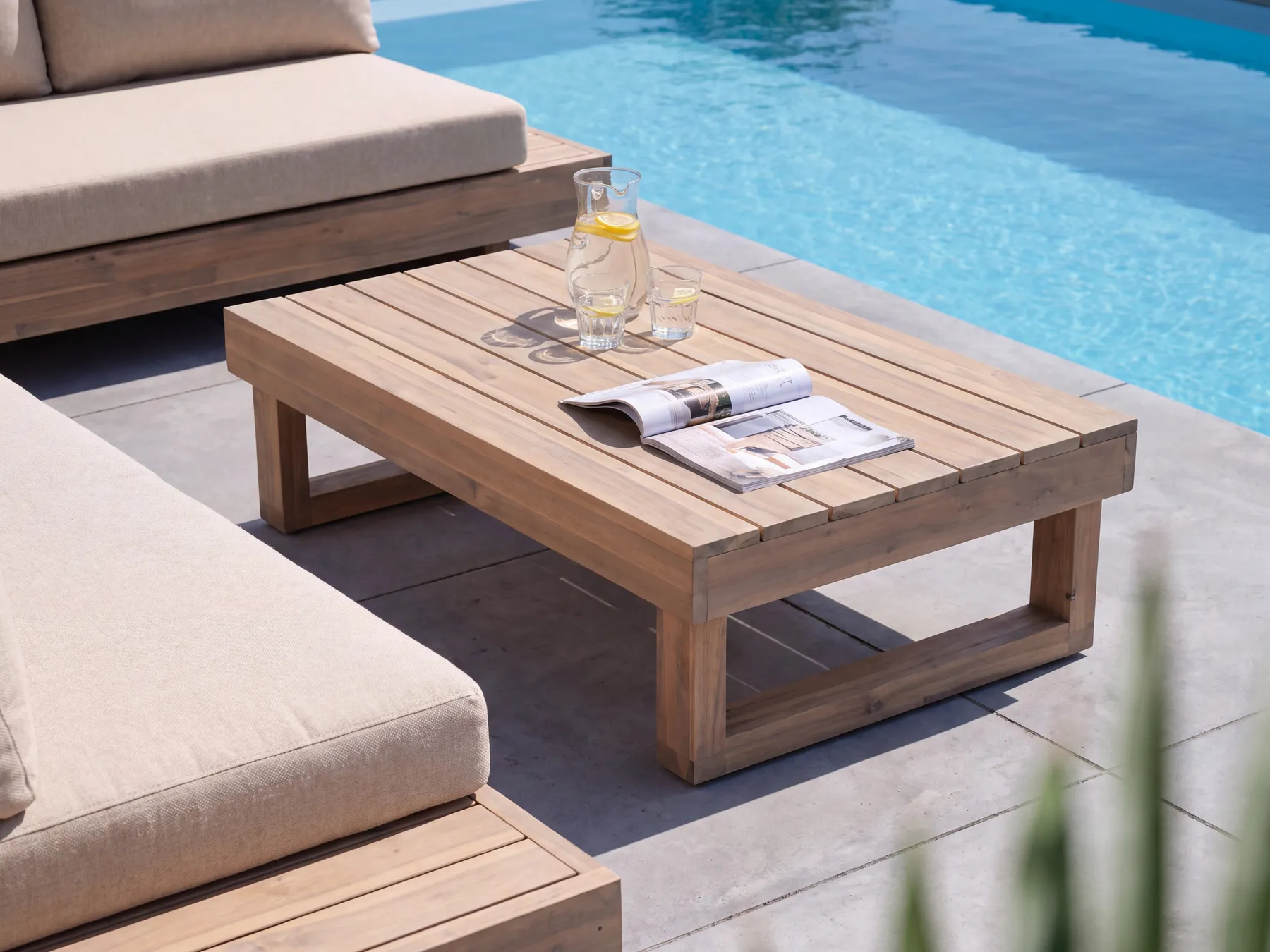 Tavolino da giardino MARETTIMO 60 cm 110 cm Legno di acacia certificato Marrone chiaro_1154128