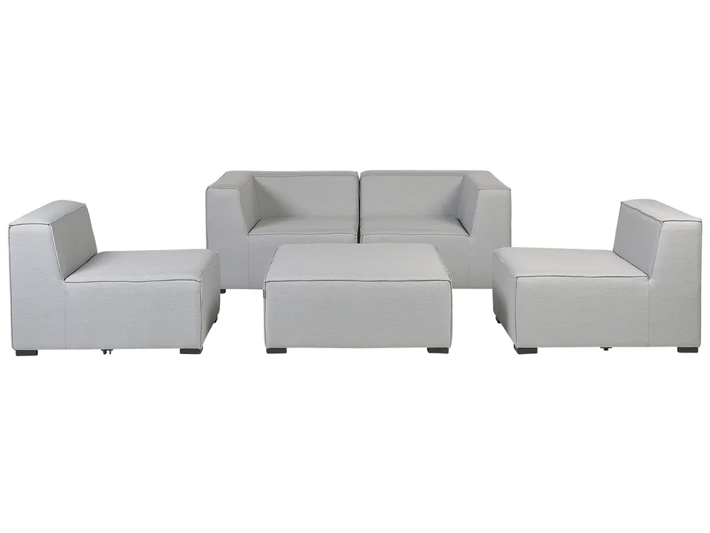 Garden Sofa with Ottoman 4 Seater AREZZO Modular Light Grey_867493