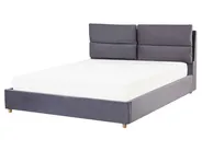 Bett mit Stauraum BATILLY Samtstoff Grau 160 x 200 cm_767994