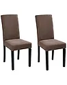 Set of 2 Dining Chairs BROADWAY Brown